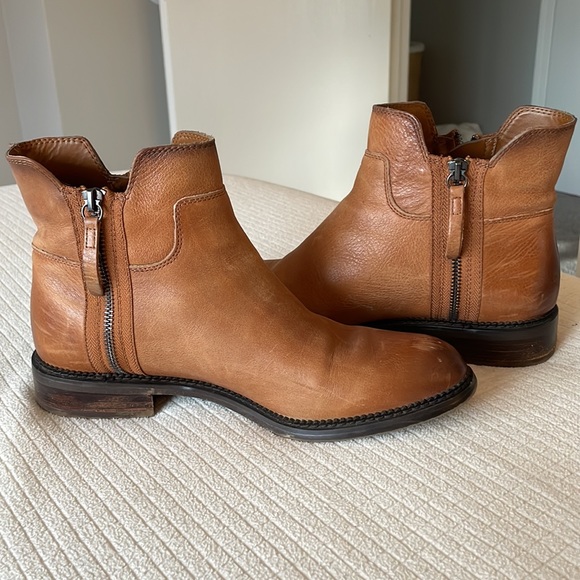Franco Sarto Halford Bootie Brown Boot Leather Zip - Picture 4 of 5